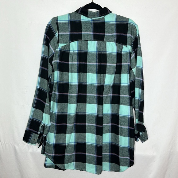 EUC Extra Long Flannel Button-Up - Picture 5 of 6